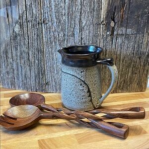Artisan | HandCrafted | Brown/Cream |Speckled | Pottery | Pitcher/Creamer